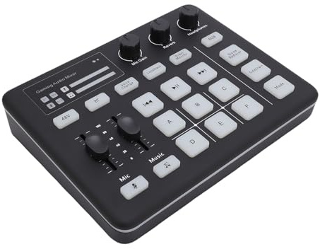 VBESTLIFE Mixage Sonore de Jeu avec éclairage RVB et Bluetooth 5.0, Carte Son en Direct avec des Effets Sonores Personnalisés, Type C pour Le Contenu de Podcasting en Streaming Création