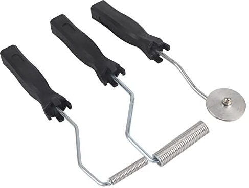 Phefop Kit de Rodillo de Laminado de Aleación de Aluminio de 3pcs, Herramienta de Extracción de Burbujas de Fibra de Vidrio con Rodillo de Diente de Sierra para Molduras de FRP,