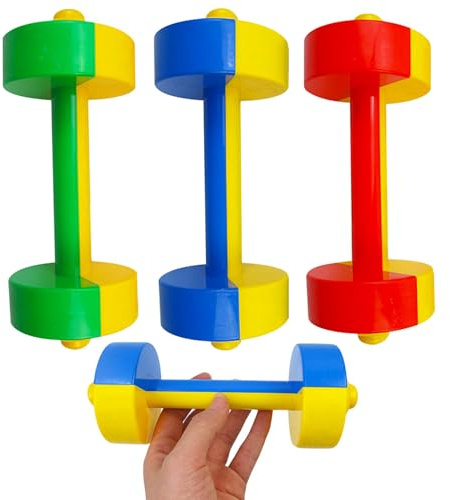 Manubri, 3 pezzi manubri per bambini giocattolo mini 7, 8x3 pollici mano in plastica set di pesi per bambini per esercizi di fitness giocattoli sportivi divertenti per i più piccoli ideali, baby