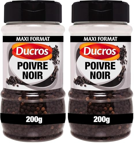 DUCROS - Poivre Noir Grains 200 g (Lot de 2)