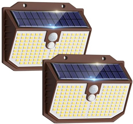 nipify Solar Lights,Upgraded 5000K Neutral Solar Garden Lights,3 Modes Motion Sensor and IP65 Waterproof Solar Lights Outdoor Garden for Outside Shed Driveway Backyard Garage Walkway Wall Fence