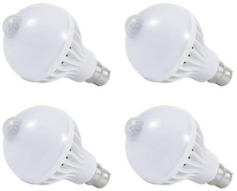 B22 Motion Sensor Bulb PIR Night Light 5W/7W/9W/12W Bayonet Ceiling Pendant Lamp Bathroom Bedroom Hallway Indoor Lighting(9W)