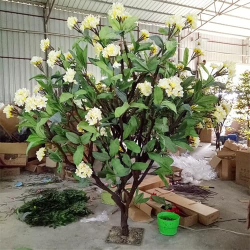 Silk Flower Artificial Rhododendron Tree - Fake Azalea Plant with Real Trunk for Landscaping(K,2.5M)