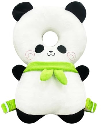 Kopfschutz Baby Baby Head Protector Gurtschoner Kinder New Born Essentials | Verstellbarer Elastische Rückenprotektor Sicherheit für Kinder die Krabbeln und Laufen Lernen (Panda)