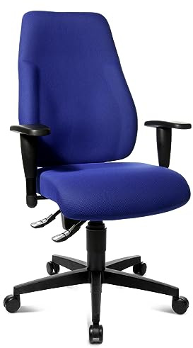 Topstar LT0BK BC6 Bürostuhl Lady Sitness blau mit höhenverstellbaren Armlehnen, 111 x 56 x 45