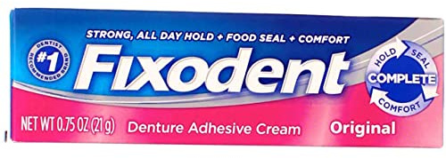 Fixodent Denture Adhesives Cream, Original - 0.75 Oz (Pack of 6)
