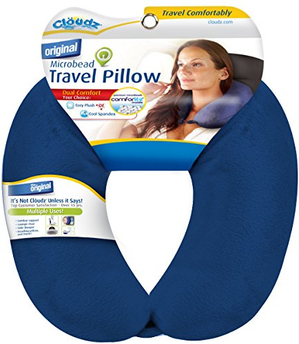 Cloudz Microbead Travel Neck Pillow - Navy