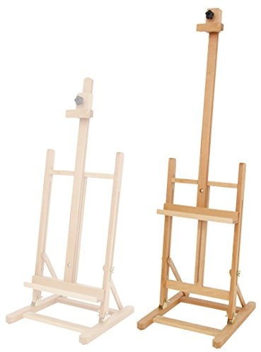 Paintersisters Tischstaffelei T-70 Buche für Keilrahmen + Bilder bis 60 cm | Verstellbare Staffelei Buche FSC-Holz, Sitzstaffelei für Malen, Keilrahmen, Deko, Präsentation, Schule & Atelier, klappbar