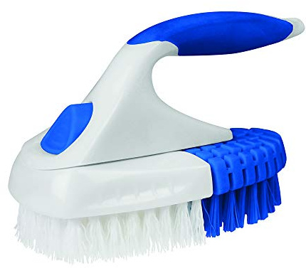 Clorox Multipurpose Flex Scrub Handheld Cleaning Brush with Removable Handle, Blue/White
