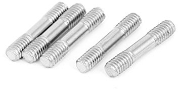 Sourcingmap M4x20mm 304 Stainless Steel Double End Threaded Stud Screw Bolt 5Pcs