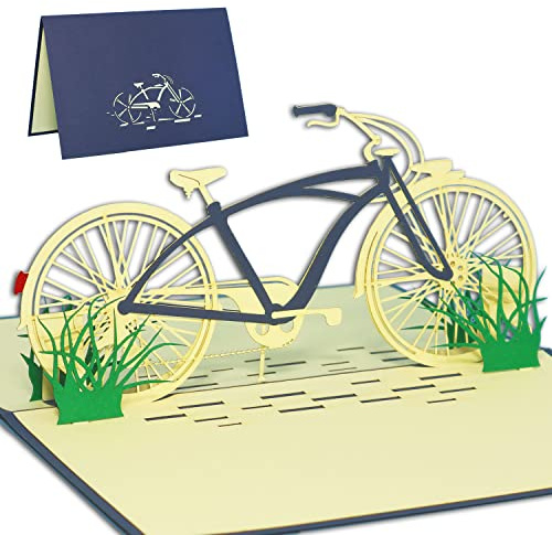 Pop-Up Karte Fahrrad – 3D Geburtstag Grußkarte, N154 | Fahrrad, Papierkunst, Cruiser, aufklappbar, Radfahrer, Geschenk
