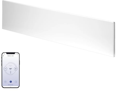 Adax Neo Low Profile Wifi Electric Panel Heater/Convector Radiator With Timer, Thermostat, Voice Control, Splash Proof, Wall Mounted (White, 800W)