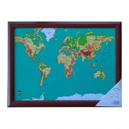 WORLD TRAVELER MAP CUSHION PADDED PORTABLE READING LAP TOP TRAY TABLE BREAKFAST DINNER