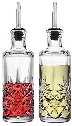Godinger Oil and Vinegar Dispenser Cruet Set, Condiment Pourer Bottle - Dublin Collection