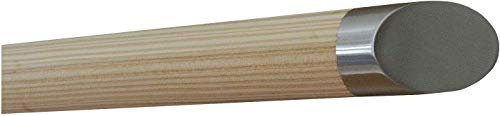 TIBU Lärche unbehandelt Holz Handlauf Geländer 30-500cm mit Edelstahl Enden Wandhandlauf Wand Treppe, Länge: 2000 mm / 200 cm / 2,0 m und Enden: schräges Endstück