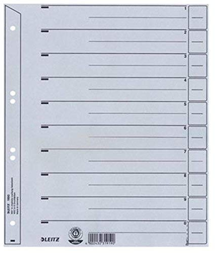 Leitz Trennblätter 1650 Karton grau Trennblatt Register Ordner Unterteilung (3)