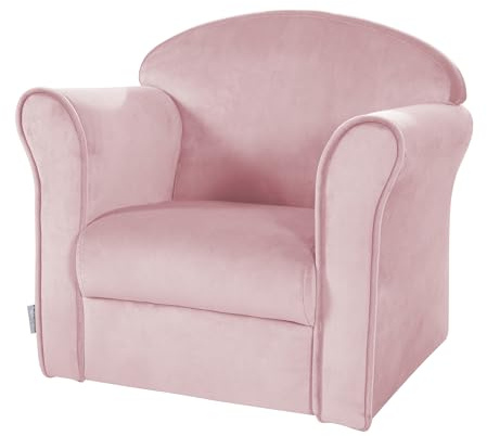 roba Kindersessel Lil Sofa mit Armlehnen - für Jungen und Mädchen - Bequemer Babysessel - Samtstoff rosa - Mini Sessel für Baby & Kinderzimmer