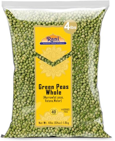 Rani Green Peas Whole, Dried (Marrowfat Peas, Vatana, Matar) 64oz (4lbs) 1.81kg Bulk ~ All Natural | Vegan | Gluten Friendly | Product of USA