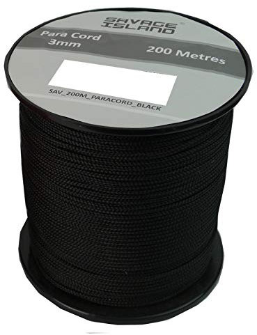 Savage Island 200m Spule Paracord 3mm für Camping Outdoor Basteln Gärtnern Survival Arrmy Heimwerken Bivak Hängematte Zelten Flechtleine Allzweckseil