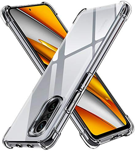 ivoler Funda para Xiaomi Poco F3 5G / Xiaomi Mi 11i, Carcasa Protectora Antigolpes Transparente con Cojín Esquina Parachoques, Suave TPU Silicona Caso Delgada Anti-Choques Case