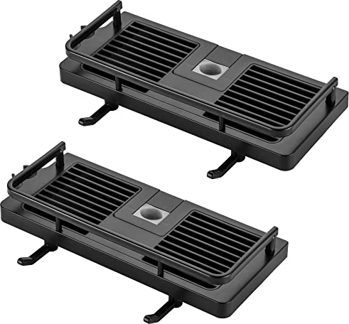 Hoomtaook Étagère Douche Porte Savon Salle De Bain Rangement sans Percage, Crochets et Porte Serviette Murale Antirouille Auto-adhésif Support Noir 21MM-25MM