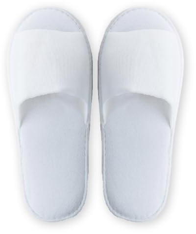 Aura Luxury Collection ® 100 paia di CIABATTE APERTE MONOUSO bianche unisex TAGLIA UNICA con suola antiscivolo per ospiti, hotel, b&b spa centri estetici (Ciabatte aperte)