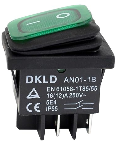 Interrupteur à bascule ON-OFF 230V lumineux AN01 étanche IP55, testé TÜV - identique à KEDU HY12-15
