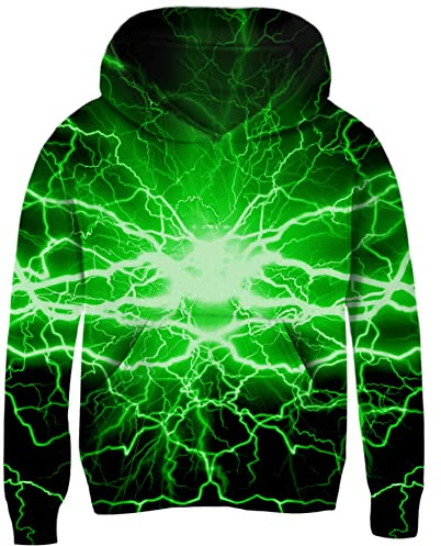 Aideaone 3D-huvtröja/hoodie/sweatshirt med huva för pojkar och flickor, 6-7 år