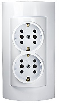 2-fach Aufputz Steckdose Weiss Wandmontage Schuko Steckdose (2-fach Oberinstallation)
