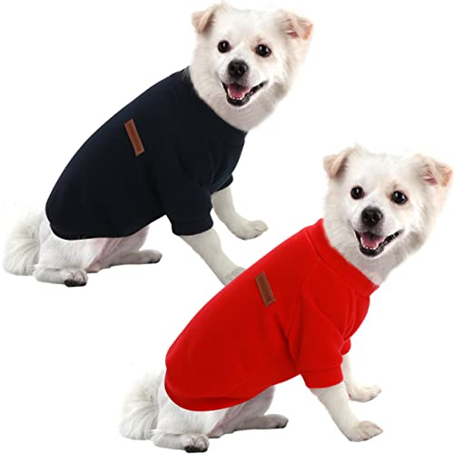 HuaLiSiJi Hundepullover Fleece Kleine Hunde Hoodie Chihuahua Kleidung Hundepullover Chihuahua Hunde Sweatshirt, Warm und Leicht, mit Einer Weichen Textur, Leicht zu Tragen (XS, Rot+Schwarz)