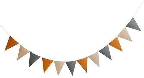 Braunes Wimpelkette. Herbst braun Wimpel.12 dreieckige Fahnen pro Banner, Filzbanner für Geburtstags Feier Hochzeit Dekoration (2,5m)