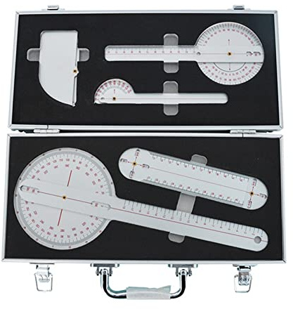 VEXIGO Goniometer Medizinisches Gelenklineal, Wirbelsäulen-Fingerwinkellineal Winkelmesser, Drehmesslineal aus Edelstahl für Physiotherapeuten