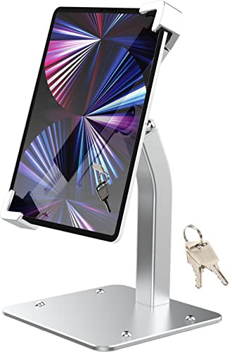 Oilcan Tablet Halterung Abschließbar, Tisch iPad Halter mit Schloss | Anti Diebstahl Kiosk Stand Metall [Robust & 360° Drehung] für iPad, Galaxy Tab, E-Reader, Amazon Fire, 7-11 Tablets