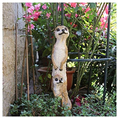 Outdoor-Statuen für den Garten Garten Ornamente Outdoor Garten Tierskulpturen Garten Dekoration Figur Lustige Erdmännchen Familie Gruppe geformt für Hinterhof Veranda Haus Terrasse Rasen Dekorationen