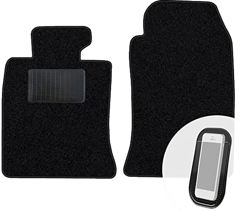 moto-MOLTICO Vorne Fußmatten Auto Velours Autoteppiche Schwarz Automatten Set 2-teilig passend für Mini One Cooper 2001-2006