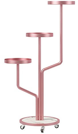 URBERY Supporto per Piante in Metallo, Portavasi in Ferro da Interno con ruote, Porta Piante a 3 Piani Scaffale Ferro Battuto Portafiori Ferro Battuto da Esterno Interno (B 35X100CM)