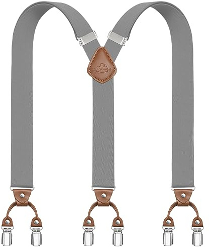 Dresime Hosenträger für Herren Breit Y Style 3.5 CM Mit Sehr 6 Starke Metall Clip Durable Elastic Verstellbare Hosenträger für Herren und Damen