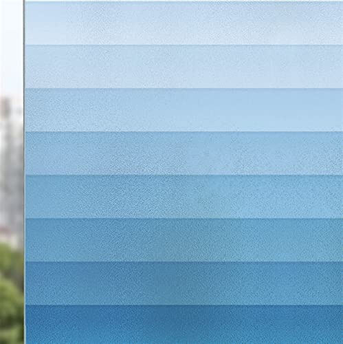 Liveinu Vinilo Opaco para Ventanas Autoadhesivo Estático, Anti UV, Autoadhesivo Decorativo para Puertas Cristal Bano Cocina, persianas Azules, 30x150cm