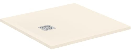 Ideal Standard - Ultra Flat S+, Plato de ducha cuadrado ultrafino de resina efecto piedra, 90 x 90 cm, Ideal Solid, Arena
