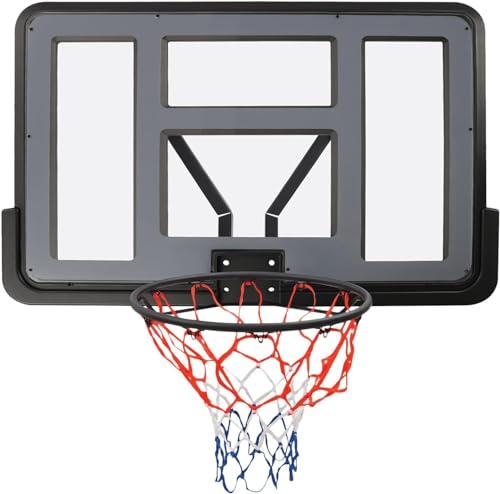 Gvqng An Der Wand Montiert Kombination Aus RüCkwand Und Felge, Bruchsichere RüCkwand Aus Pet Und Wettbewerbskombination, Fachmann Basketballkorb FüR Erwachsene/Schwimmbad,110 * 75cm