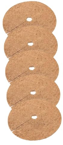 TINEASUR Kokosmulchring 5 Stücke Für Blumentöpfe Natürliche Bio Kokosfaser 30cm Durchmesser Pflanzenabdeckungs Mulchmatte Erhöht Wasserspeicherung Und Bodentemperatur Für Garten Und