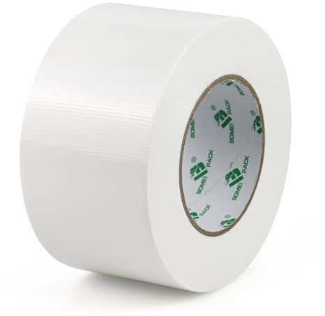 BOMEI PACK Cinta americana blanca profesional, 75 mm x 50 m, cinta impermeable de tela para reparaciones, manualidades, uso en interiores y exteriores - 1 Rollo