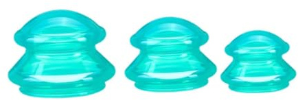 Milageto 3x set di coppette in silicone per coppette per massaggio a ventosa per il rilassamento muscolare, massaggio del corpo, viso, schiena, braccia, Verde