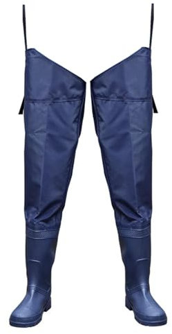 KPHYMOD Watstiefel Leichte Hüftwathose Für Herren, Hüftstiefel Für Fliegenfischen Und Jagen Mit Stollensohle Und Verstellbarer Schnalle(45 EU)