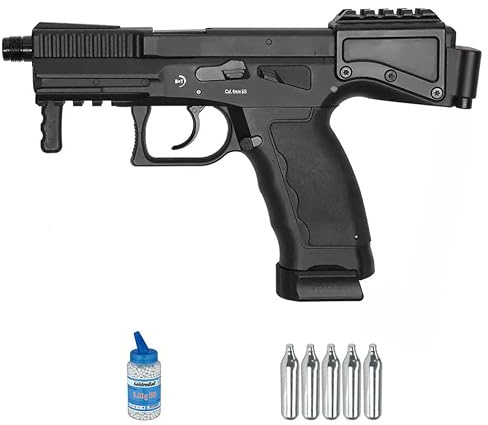 ASG B&T USW A1 blowback CO2 (6mm) | Pistola Airsoft calibro 6mm + bombola 0,20 + 5 CO2. Pistola Airsoft a carrello mobile (Potenza: 1 joule)