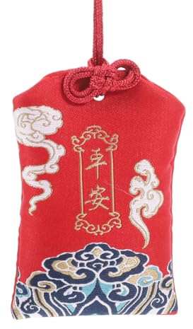 PRETYZOOM Amuleto Japonés Omamori Bolsa De Bendición 3.3X2.2 Pulgadas para Hogar Oficina Coche con Símbolos De Protección Buena Suerte Diseño Tradicional Japonés