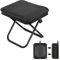 Camping Hocker,Klapphocker 28CM,Tragbarer Klapphocker,Mini Outdoor Camping Klappstühle mit Aufbewahrungsbeutel,für Camping Garten Reisen Angeln Grillen Strand Picknick(Schwarz/1)