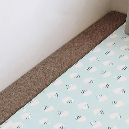 Pont de lit en mousse à mémoire de forme pour très grand lit, matelas doux, élastique avec coussin de tête de lit confortable de taille personnalisée (marron, 150 x 10 x 5 cm)