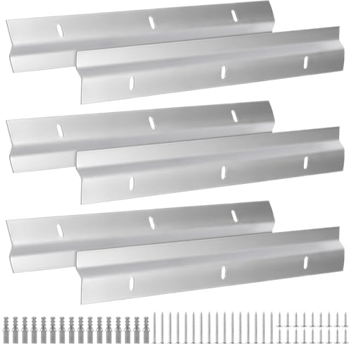 YAYODS 6 Stück French Cleat Aufhängeschienen 30 cm aus Aluminiumlegierung | Bildaufhänger mit Z-Profil für Bilderrahmen, Spiegelrahmen und Dekorplatten, inklusive Schrauben für verdeckte Wandmontage