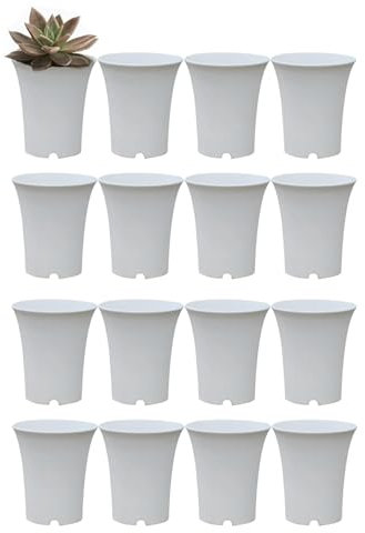 WREWING Lot de 20 mini pots en plastique pour plantes grasses, cactus, mousse – Design durable (rond)